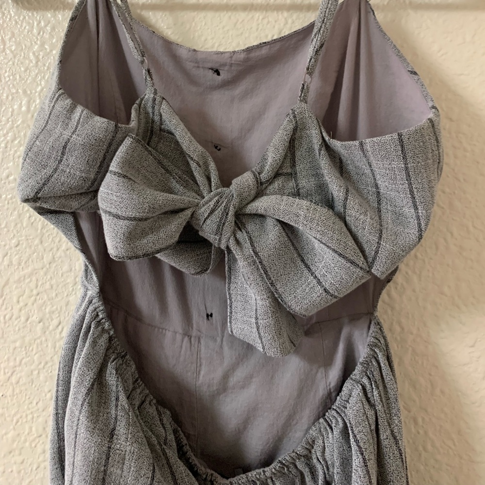 Large Mind Code Back Tie Bow Jumpsuit - image 1